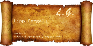 Lipp Gergely névjegykártya